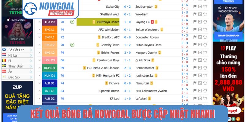 Kết Quả Bóng Đá Nowgoal - Cập Nhật Tỷ Số Chính Xác Kết quả bóng đá Nowgoal được cập nhật nhanh, chính xác